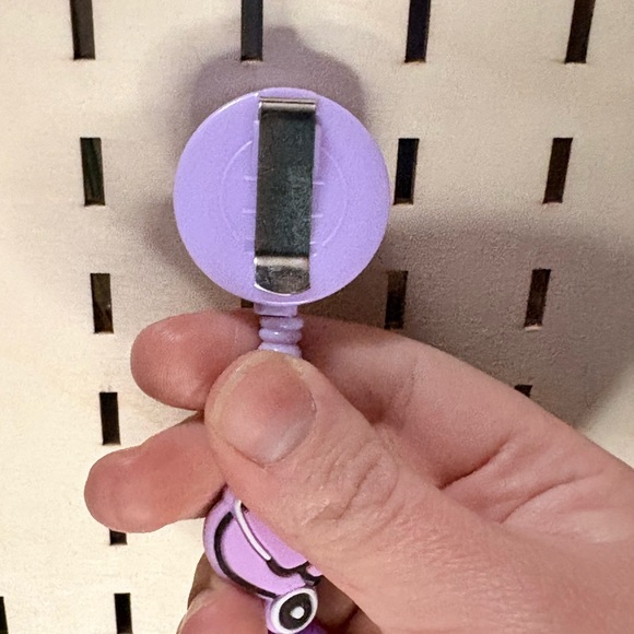 Handcrafted purple nurse theme beaded badge reel - Picture 3 of 5